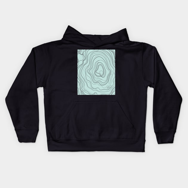 Blue Abstract Topography  Aesthetic  Pattern Kids Hoodie by zedonee